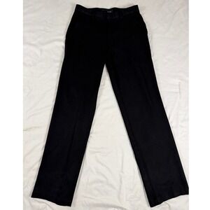 Oobe Mens Flat Front Chino Pants Black Straight Leg Trousers 30/32